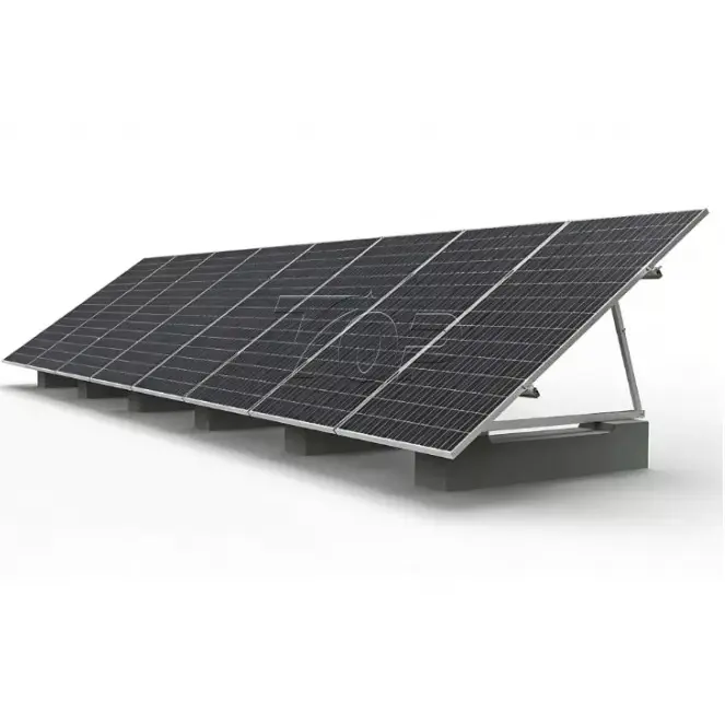 System montażu paneli słonecznych na płaskim dachu z balastowanym aluminium